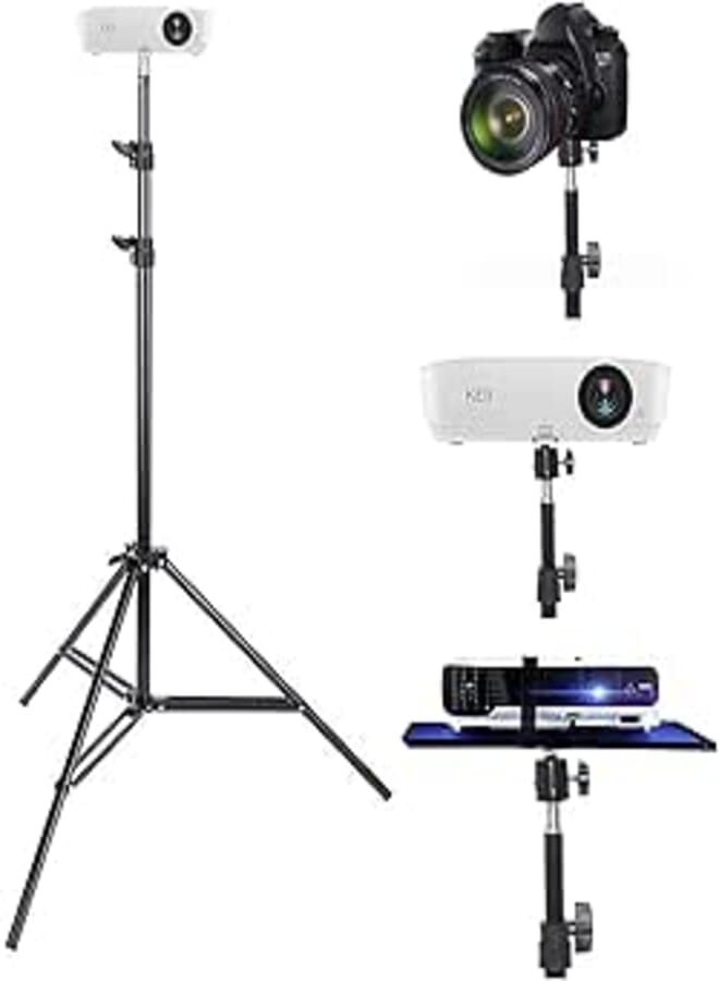 Coret Mini Projector Stand, Lightweight Portable Projector Photography Light Stand Camera Tripod Flexibly Floor Stand Holder, inculded 360° Rotatable Head,30-72in